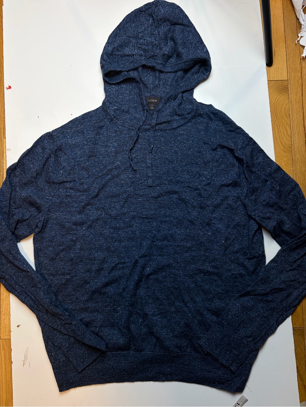 J.Crew Linen-cotton lightweight hooded sweater AL354